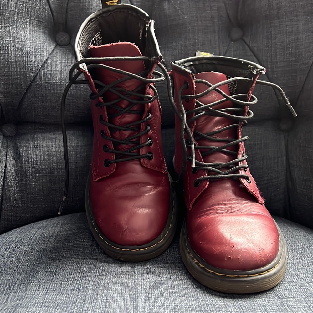 Dr. Martens Delaney Boot in Classic Cherry Red